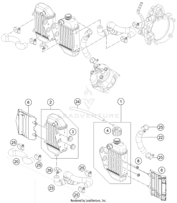 Cooling System TC 50 ENGINE - 2023 Schematic