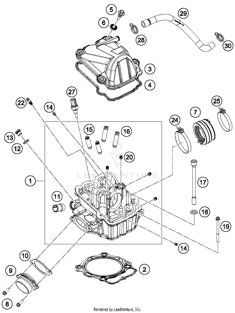 Cylinder Head FE 450 ENGINE - 2019 Schematic