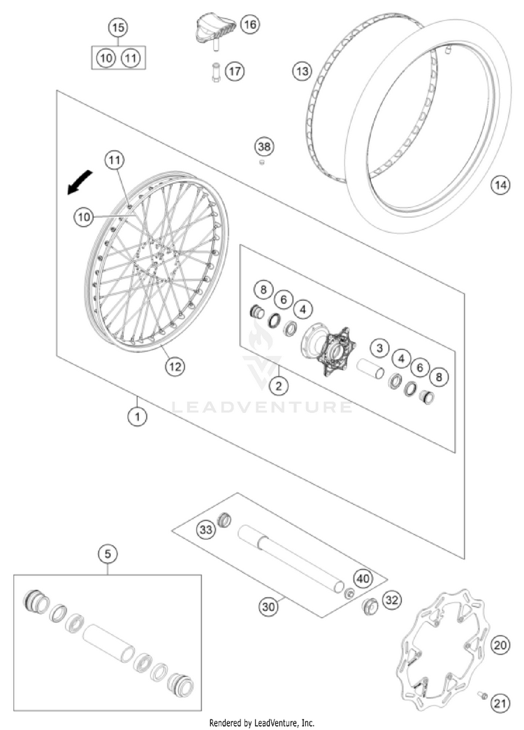 Front Wheel FX 450 CHASSIS - 2024 Schematic