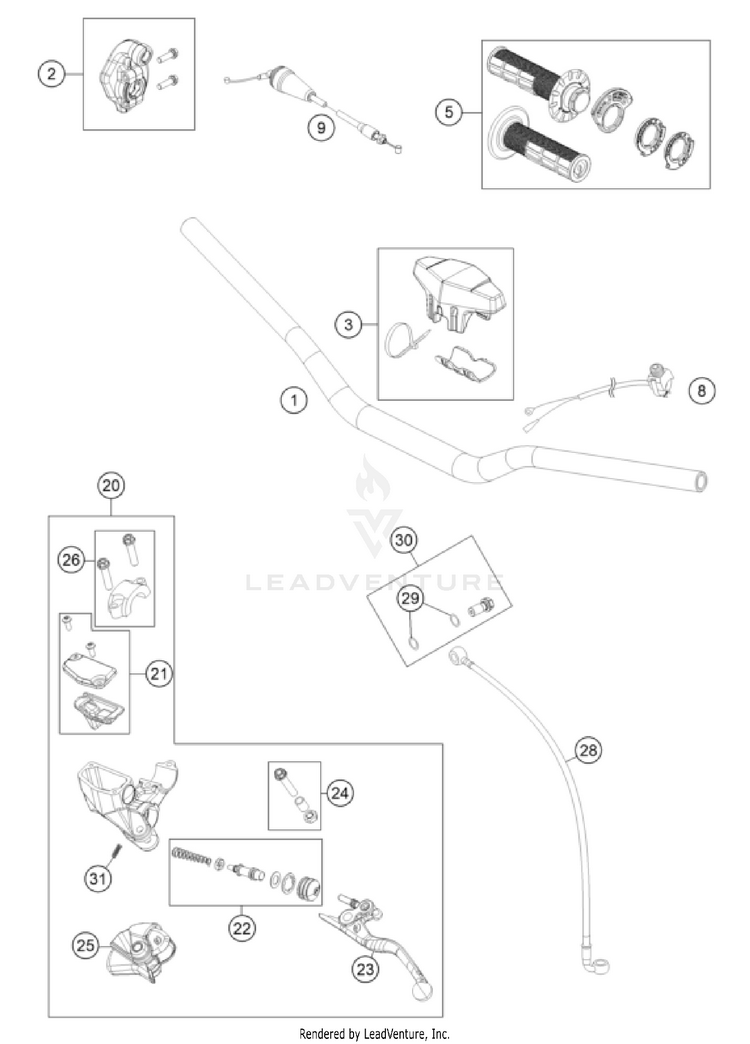 Handlebar, Controls TC 85 17/14 CHASSIS - 2024 Schematic