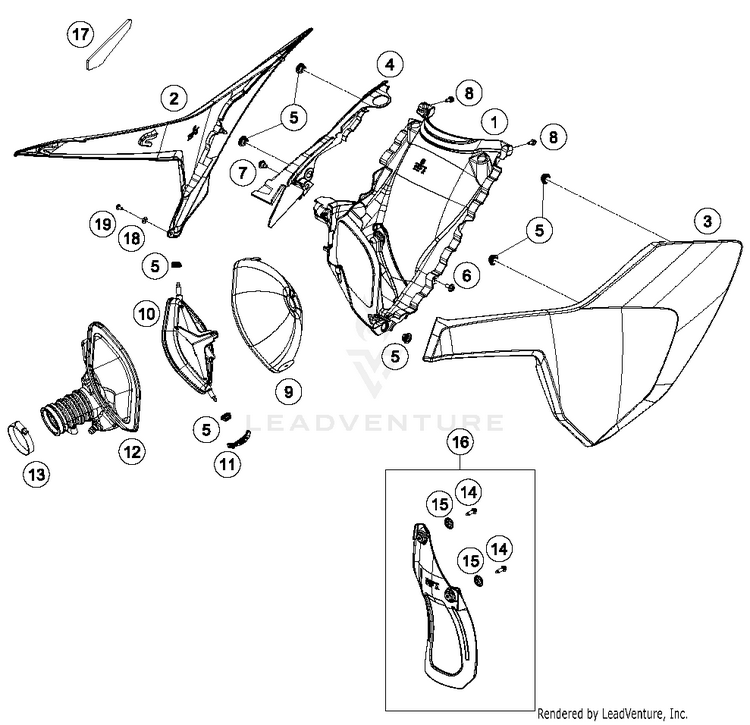 Air Filter FC 450 CHASSIS - 2016 Schematic