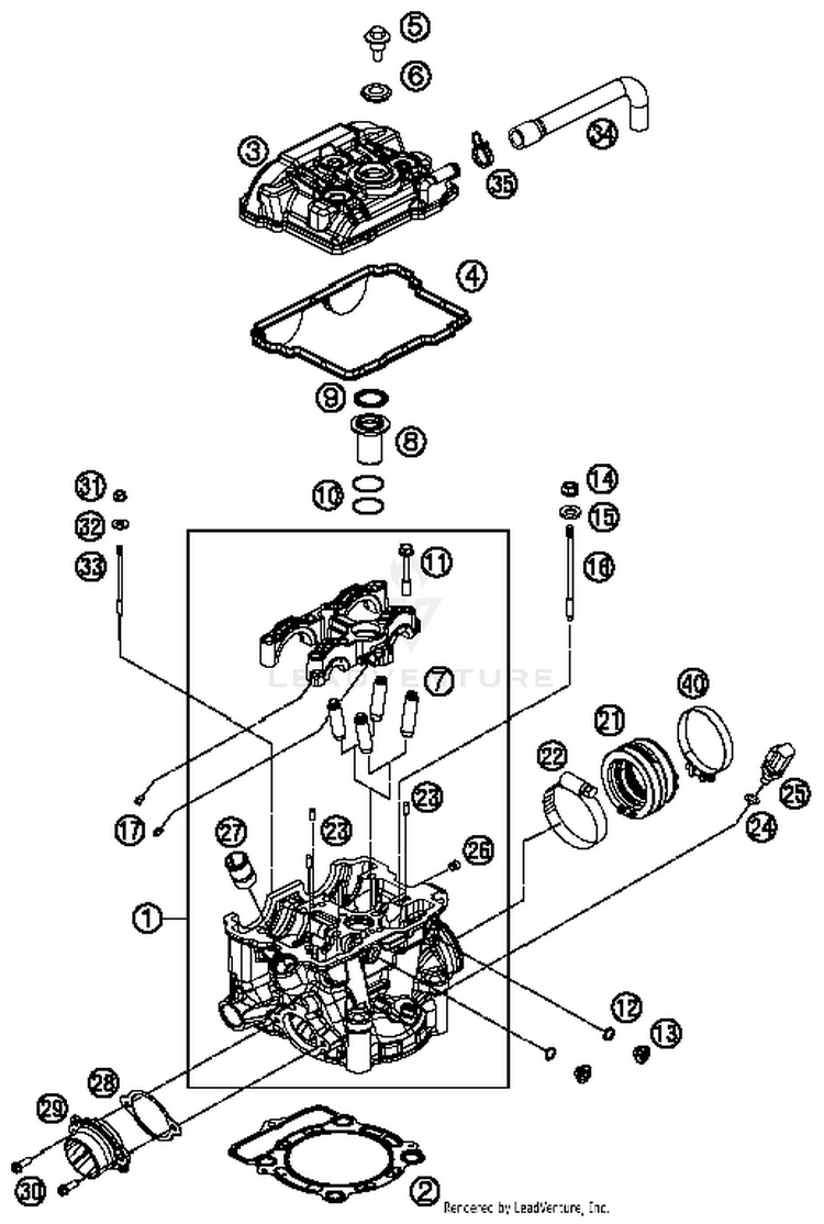 Cylinder Head FE 350 ENGINE - 2014 Schematic