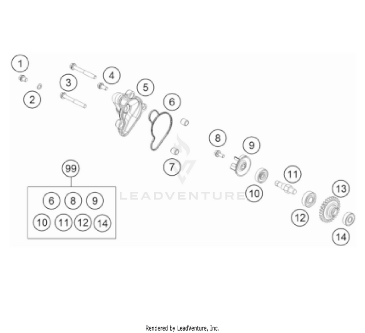 Water Pump TC 65 Engine - 2023 Schematic