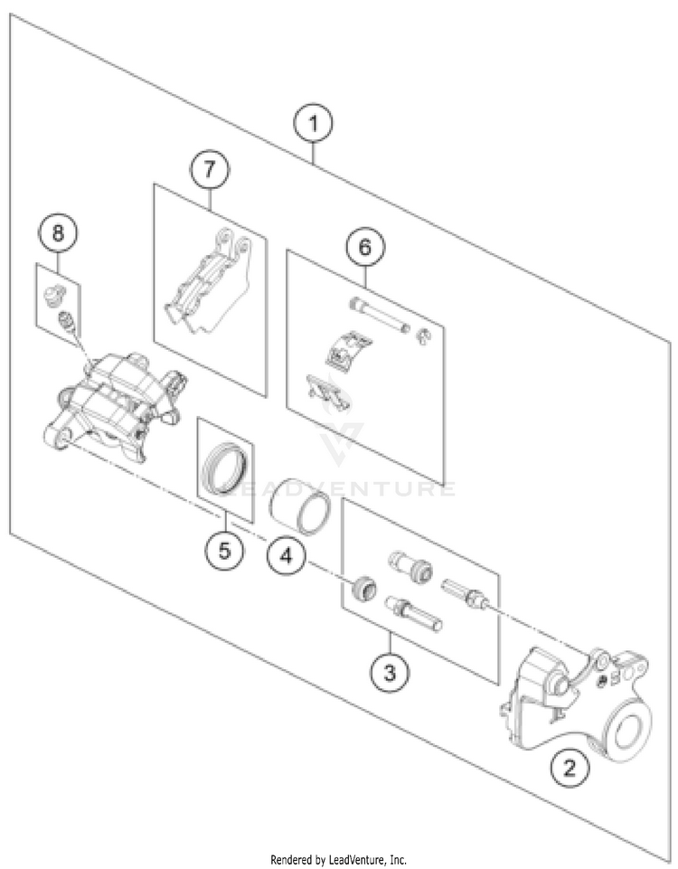 Rear Brake Caliper VITPILEN 801 - col.1 CHASSIS - 2025 Schematic