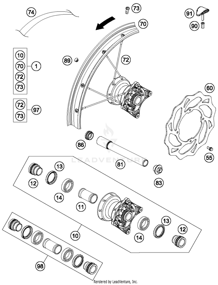 Front Wheel TC 85 CHASSIS - 2016 Schematic