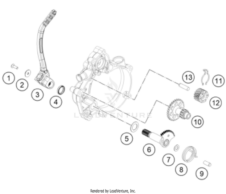 Kick Starter TC 50 ENGINE - 2025 Schematic