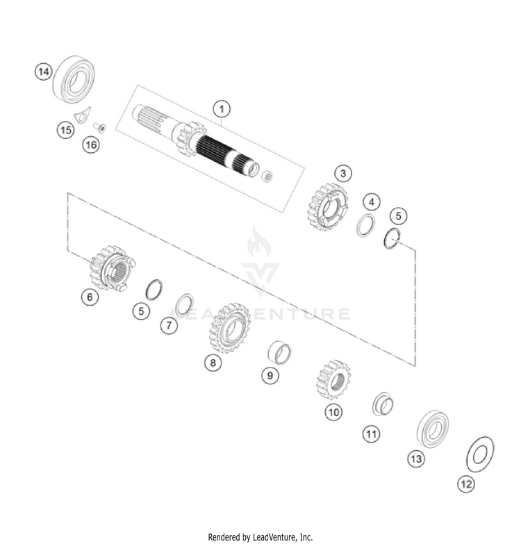 Transmission I - Main Shaft FC 250 Engine - 2022 Schematic