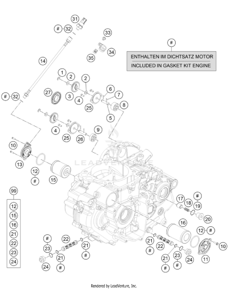 Lubricating System 701 FE/FS US ENGINE - 2023 Schematic