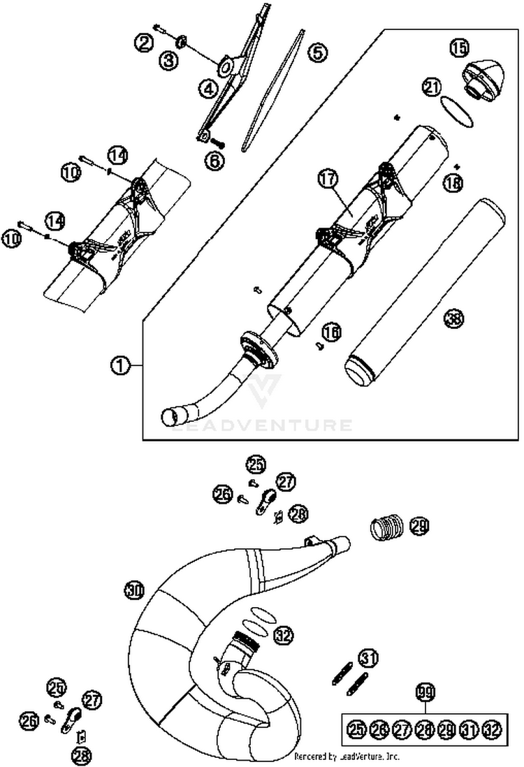Exhaust System TE 250 CHASSIS - 2015 Schematic