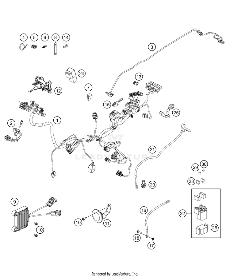 Wiring Harness FE 350s CHASSIS - 2021 Schematic