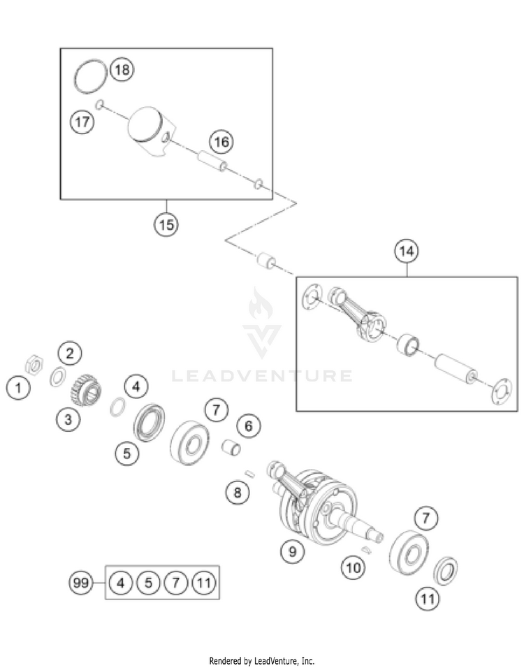 Crankshaft, Piston TC 65 ENGINE - 2025 Schematic
