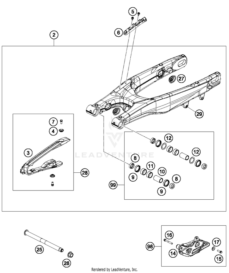 Swing Arm FC 450 CHASSIS - 2016 Schematic