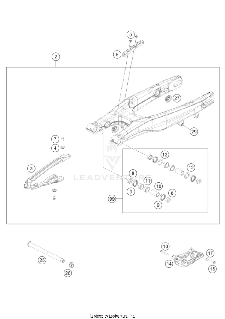 Swing Arm FC 450 CHASSIS - 2022 Schematic