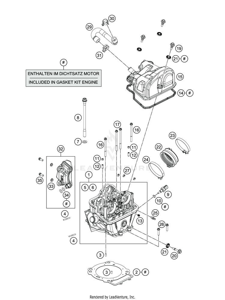 Cylinder Head 701 SUPERMOTO ENGINE - 2019 Schematic