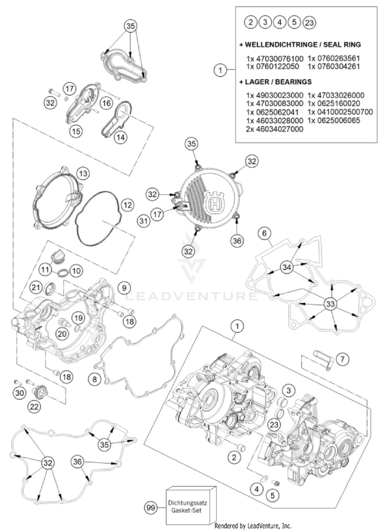 Engine Case TC 85 Engine - 2023 Schematic
