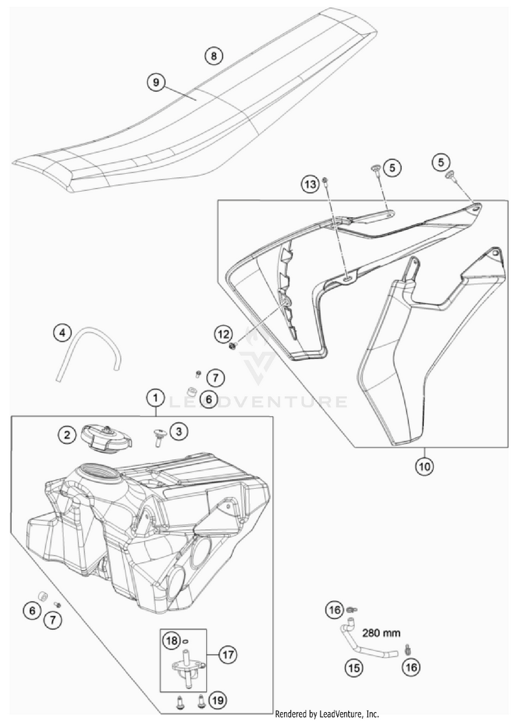 Tank, Seat TC 85 17/14 CHASSIS - 2023 Schematic