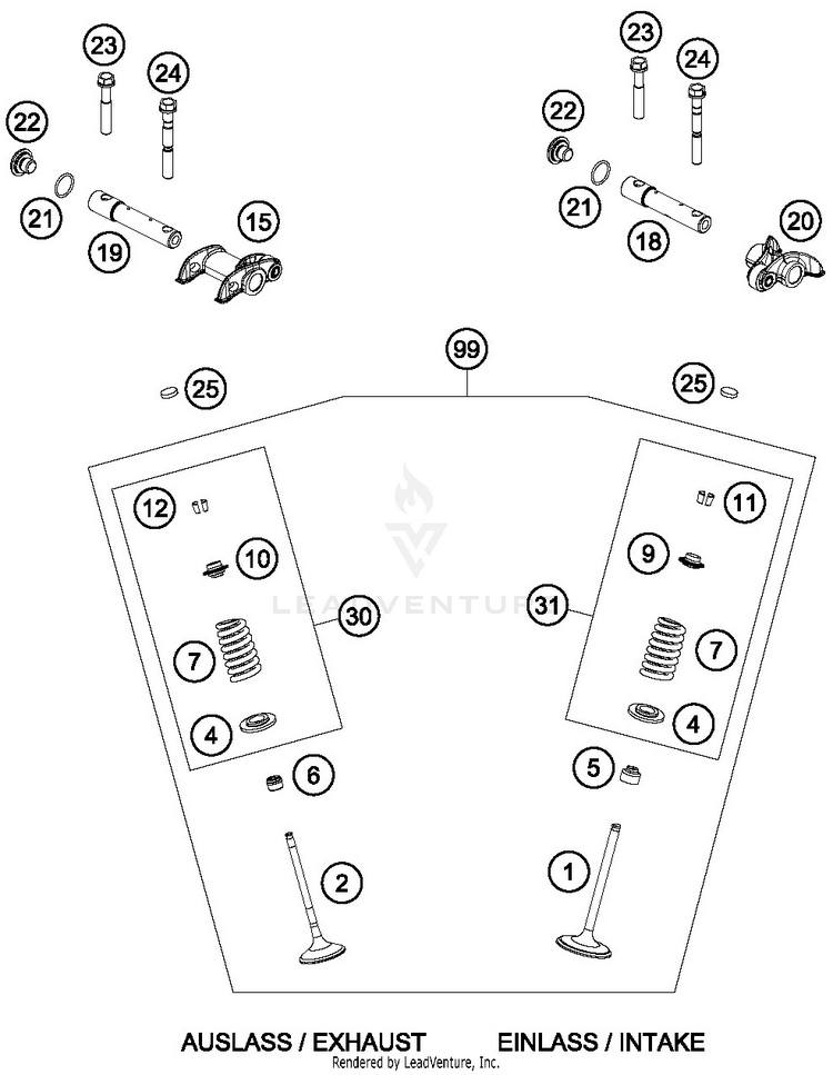 Valve Drive FE 450 ENGINE - 2019 Schematic