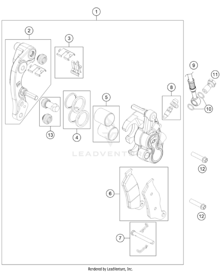 Front Brake Caliper Schematic