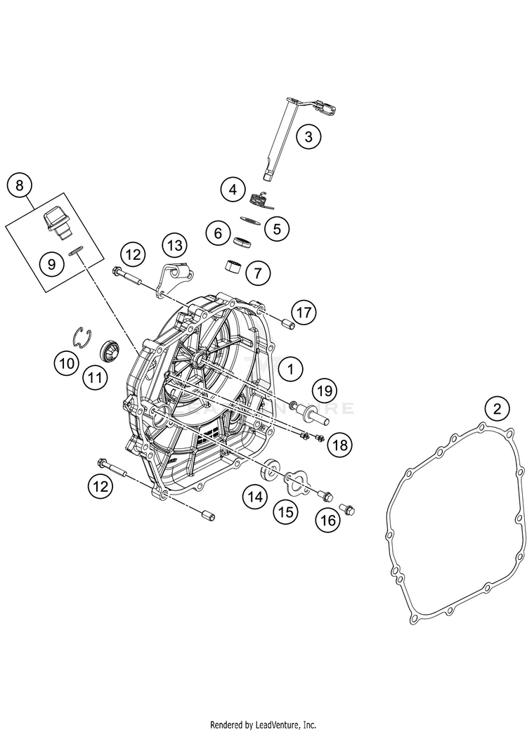 Clutch Cover 401 Svartpilen Engine - 2018 Schematic