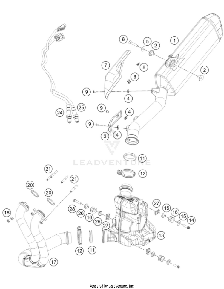 Exhaust System NORDEN 901 CHASSIS - 2024 Schematic