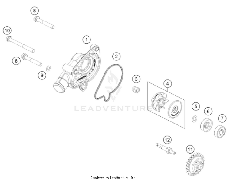 Water Pump TX 300i ENGINE - 2025 Schematic