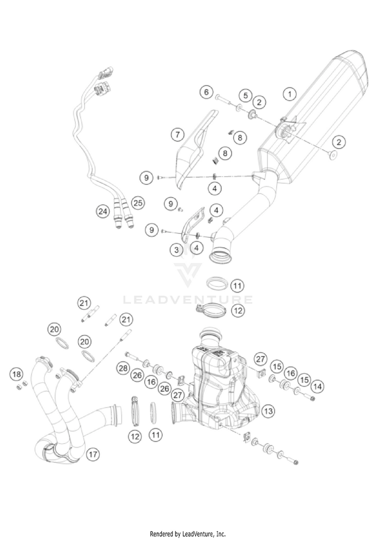 Exhaust System NORDEN 901 US CHASSIS - 2022 Schematic
