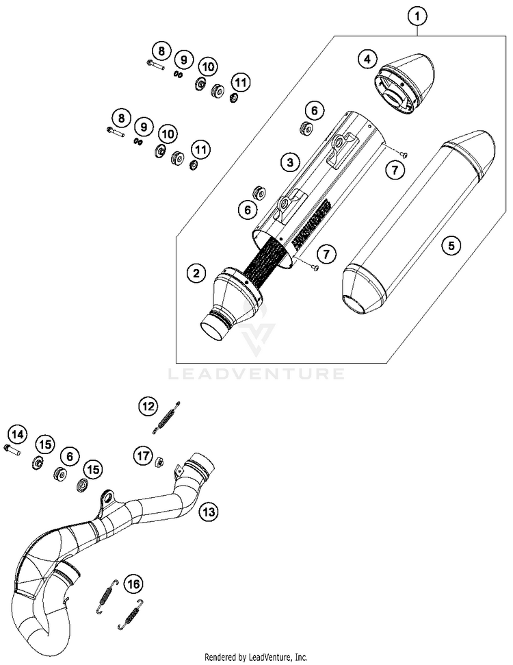 Exhaust System FC 450 CHASSIS - 2018 Schematic