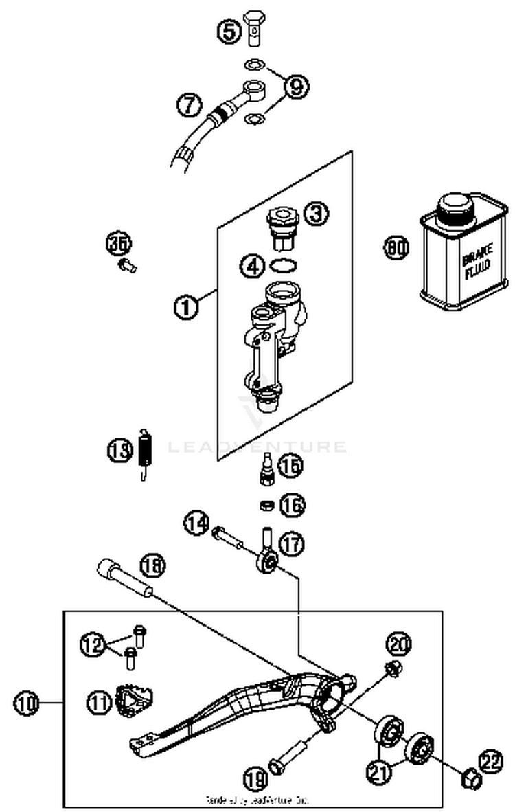 Rear Brake Control FC 450 CHASSIS - 2015 Schematic