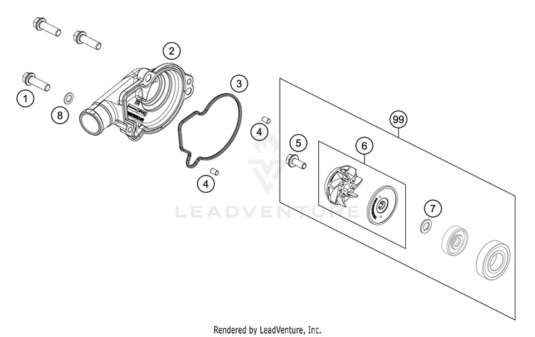 Water Pump TC 125 Engine - 2021 Schematic
