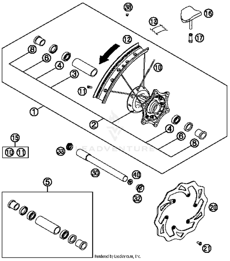 Front Wheel TC 125 CHASSIS - 2014 Schematic