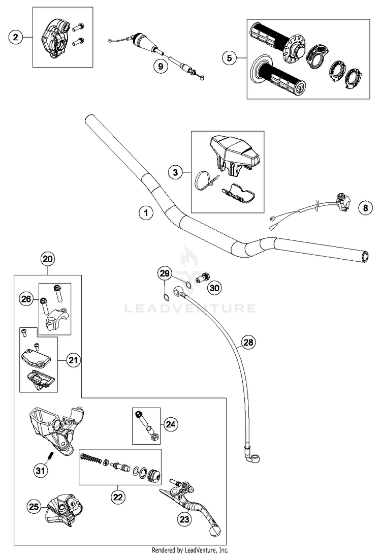 Handlebar, Controls TC 85 CHASSIS - 2018 Schematic