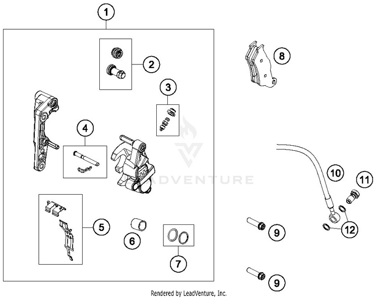 Front Brake Caliper FE 250 CHASSIS - 2019 Schematic