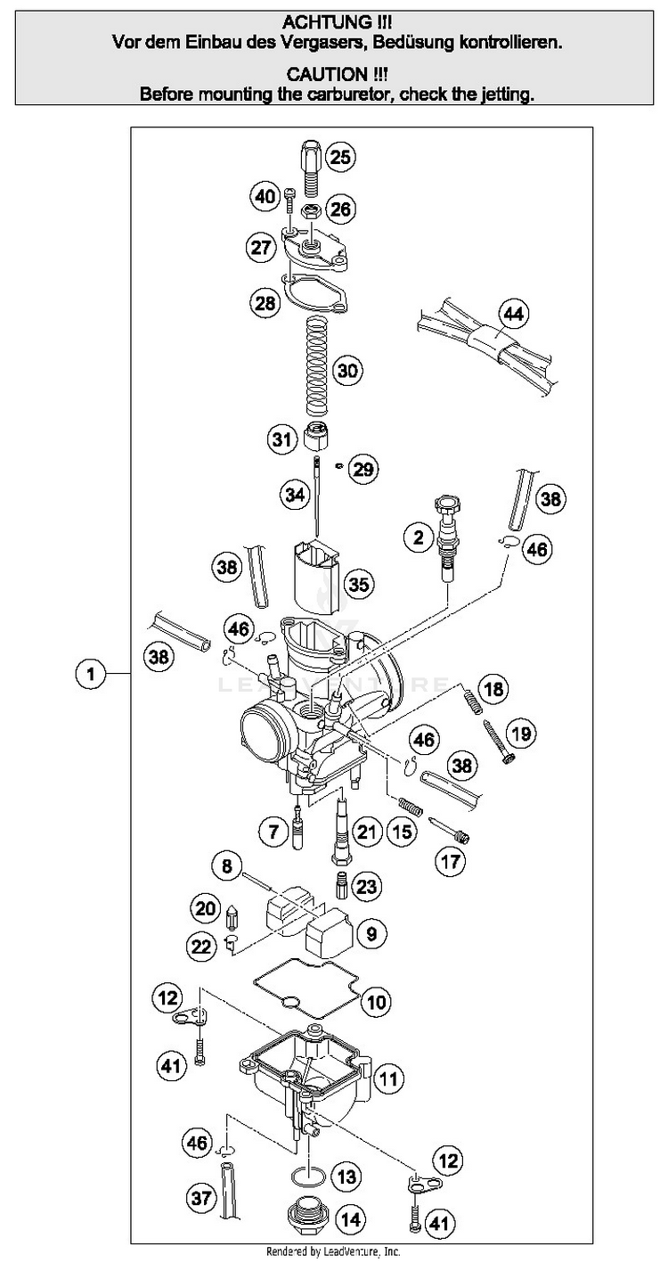 Carburetor TC 85 ENGINE - 2017 Schematic