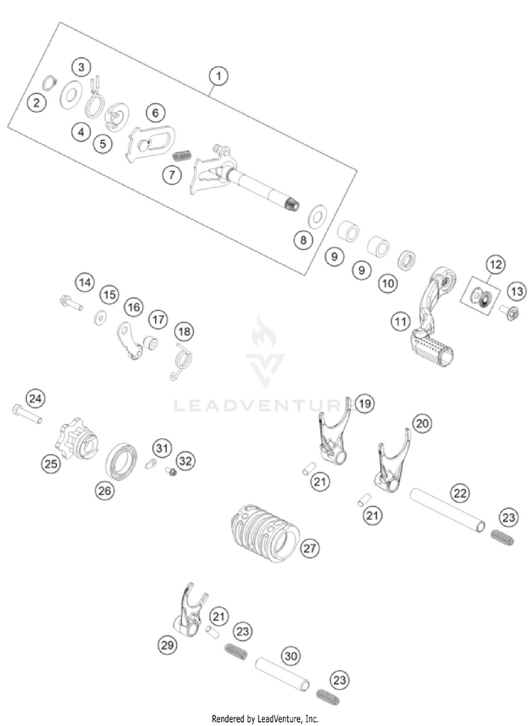 Shifting Mechanism TC 85 ENGINE - 2025 Schematic