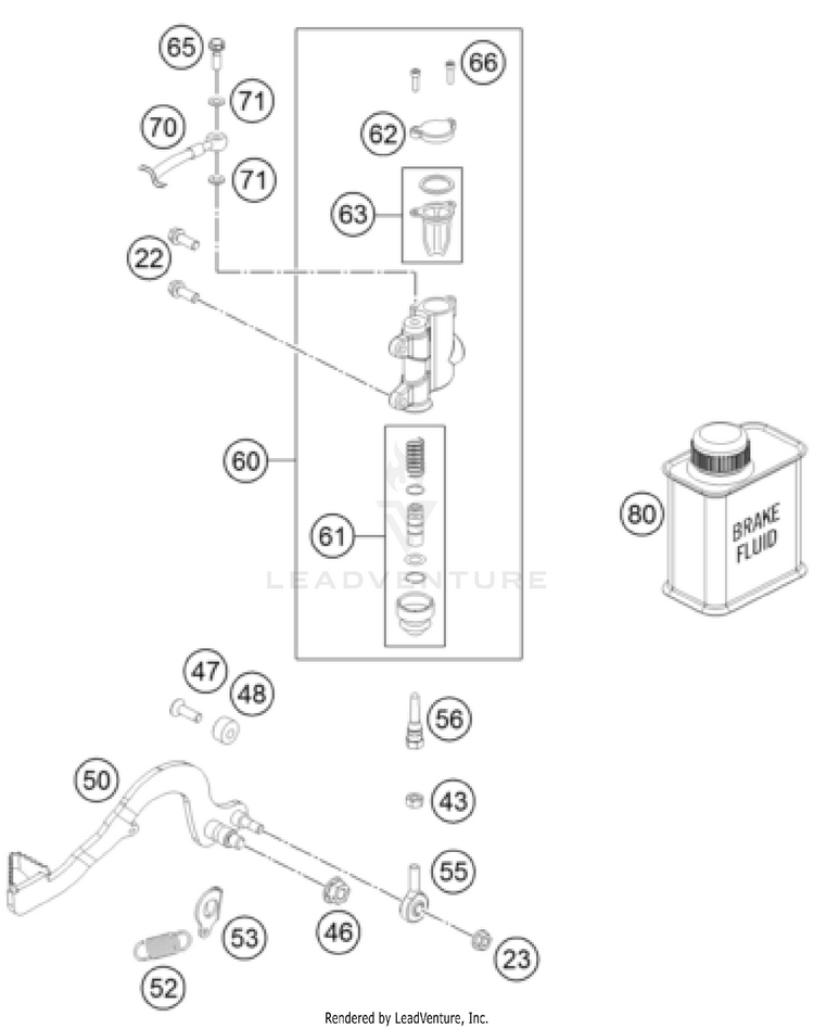 Rear Brake Control TC 50 CHASSIS - 2023 Schematic