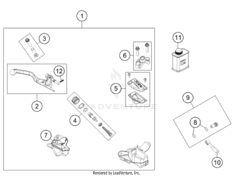 Front Brake Control TC 85 17/14 CHASSIS - 2025 Schematic