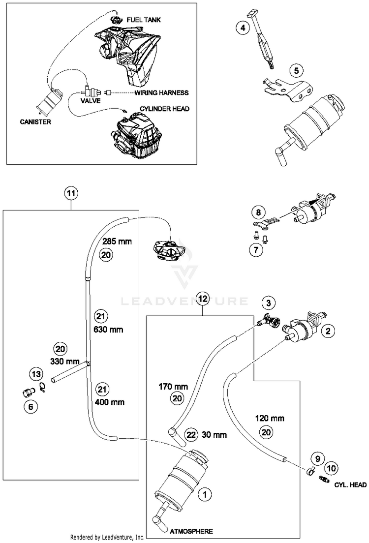 Evaporative Canister FE 350S CHASSIS - 2015 Schematic