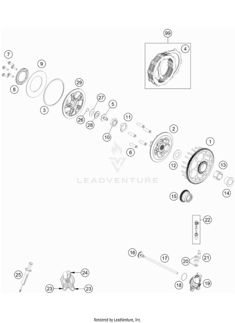 Clutch TC 125 Engine - 2022 Schematic