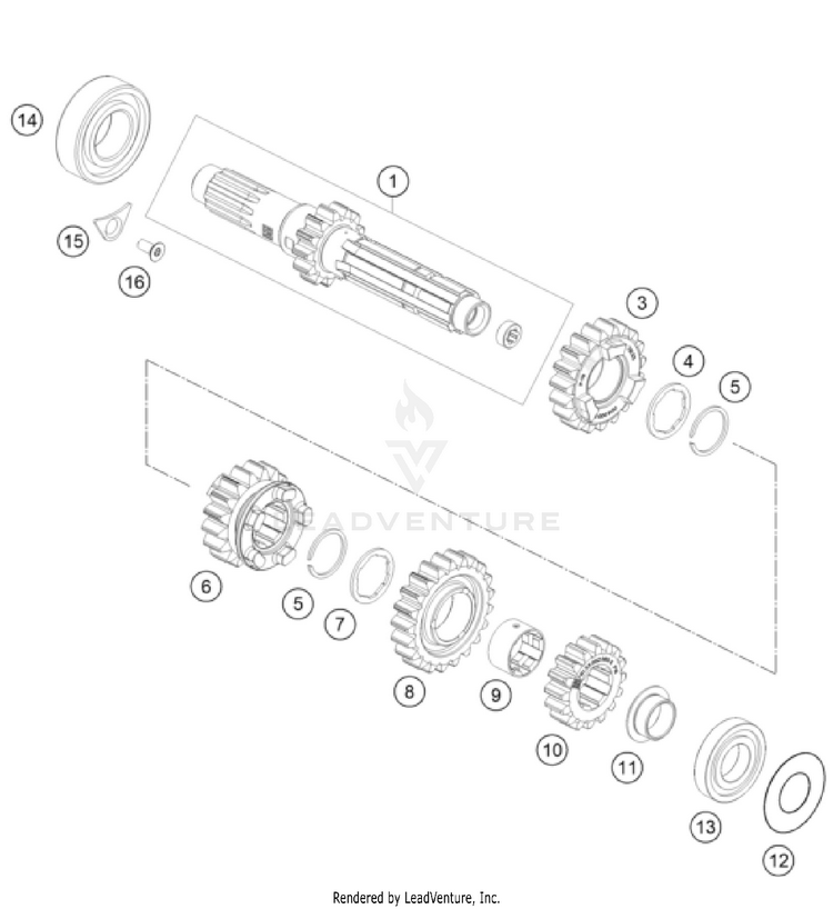 Transmission I - Main Shaft FC 250 Engine - 2023 Schematic