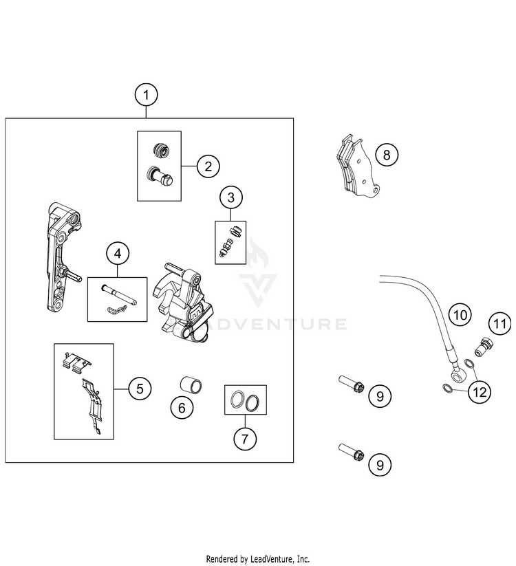 Front Brake Caliper FE 350s CHASSIS - 2021 Schematic