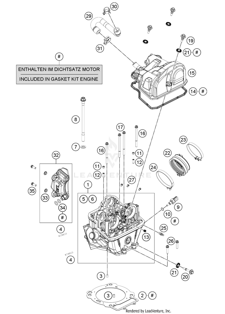 Cylinder Head 701 FE/FS US ENGINE - 2021 Schematic
