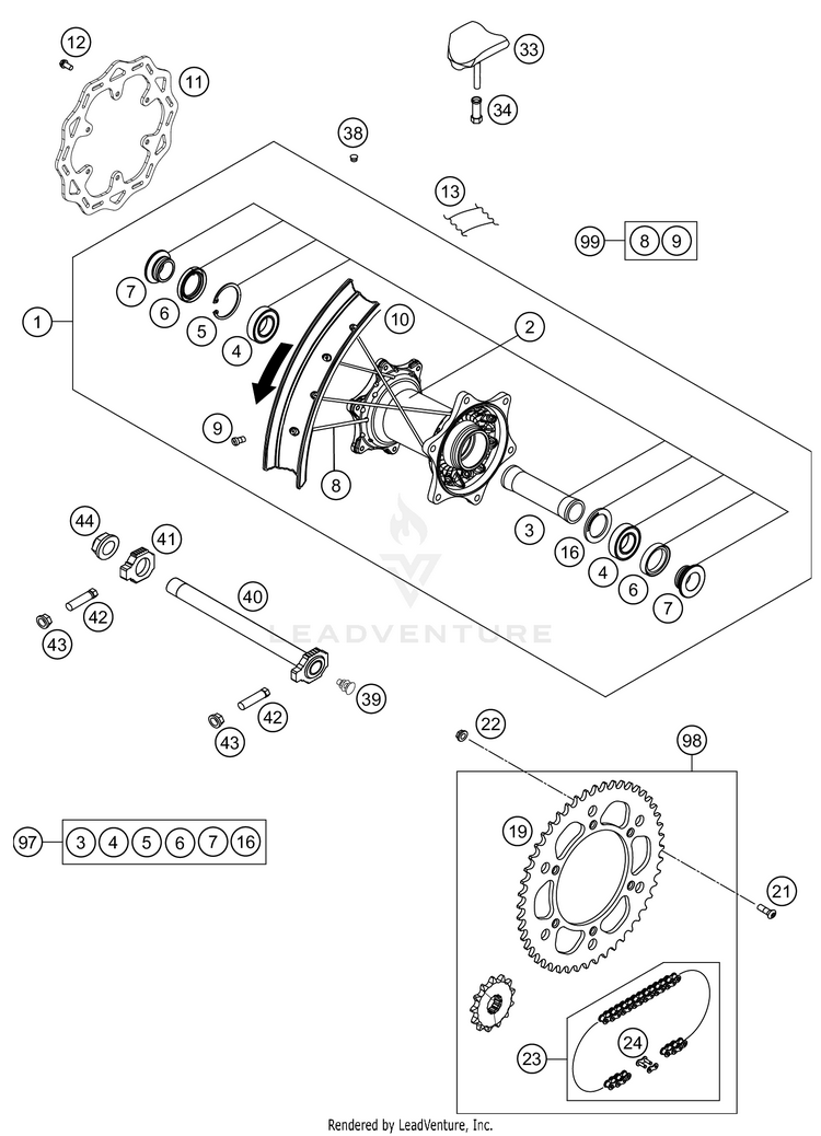 Rear Wheel FE 501s CHASSIS - 2021 Schematic