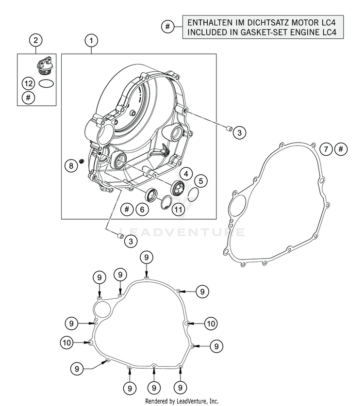 Clutch Cover 701 SUPERMOTO ENGINE - 2019 Schematic