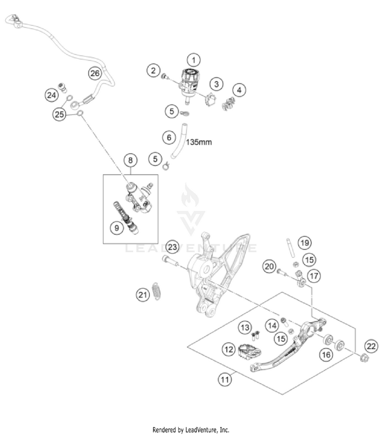 Rear Brake Control NORDEN 901 CHASSIS - 2024 Schematic