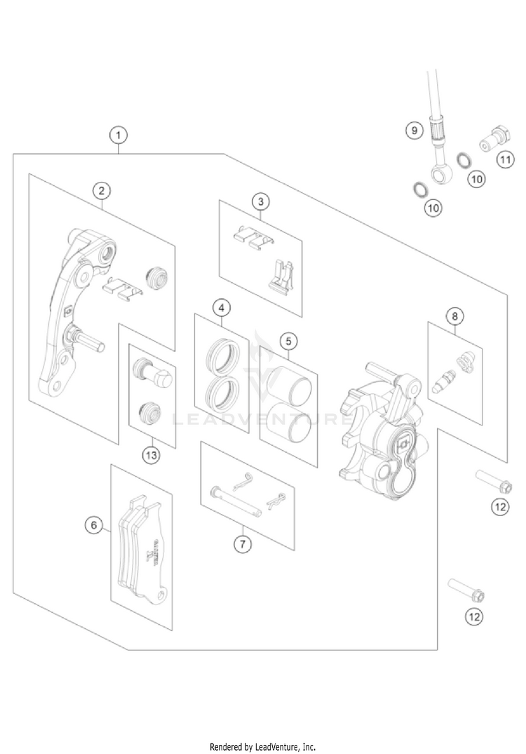 Front Brake Caliper Schematic