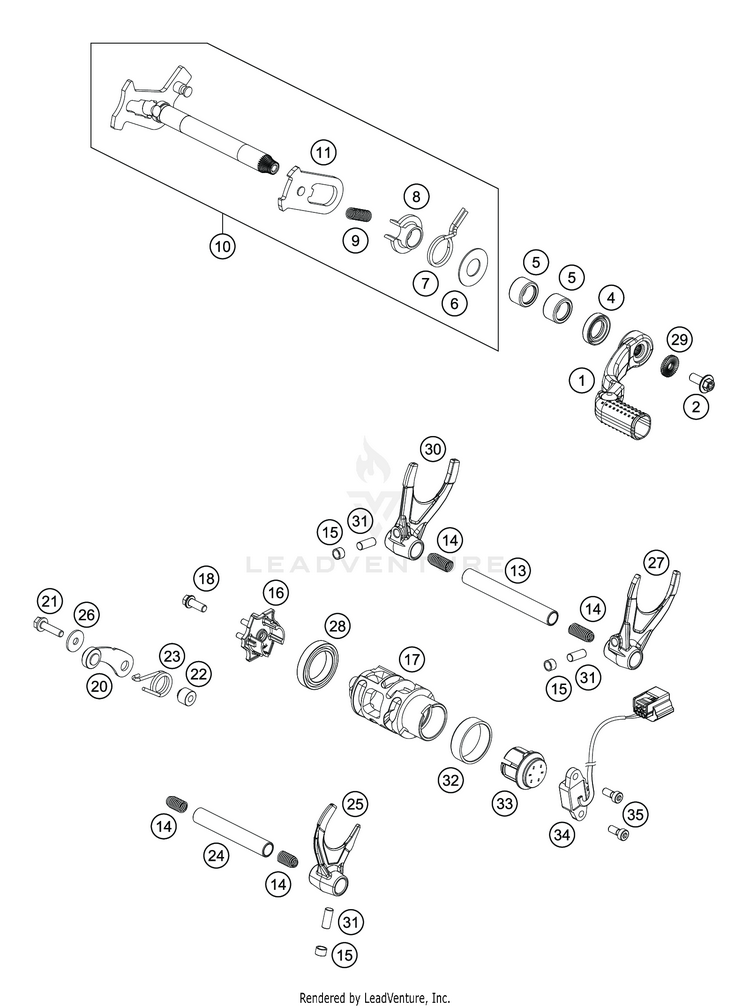 Shifting Mechanism FC 450 ENGINE - 2020 Schematic