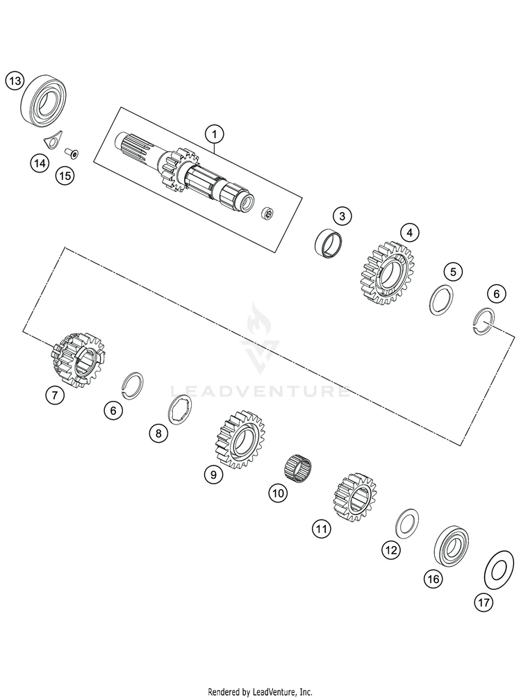 Transmission I - Main Shaft FC 350 ENGINE - 2020 Schematic