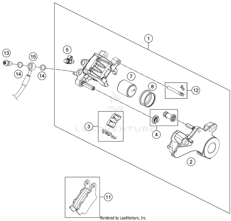 Rear Brake Caliper 701 SUPERMOTO CHASSIS - 2019 Schematic