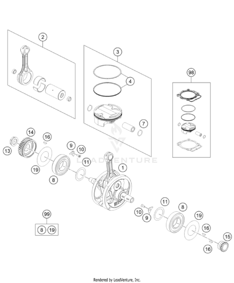 Crankshaft, Piston FS 450 ENGINE - 2023 Schematic