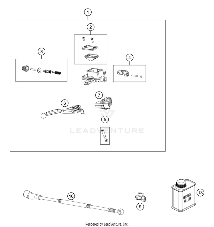 Front Brake Control FE 350 CHASSIS - 2021 Schematic
